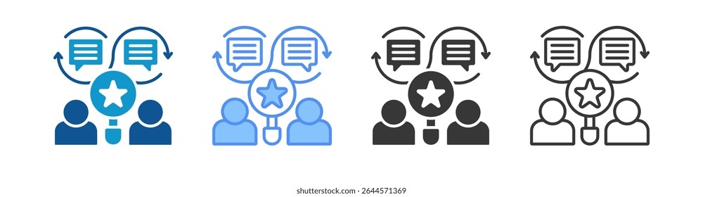 Cliente Comentarios Icon Set Colección de estilo múltiple