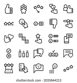 Customer Feedback Icon Set - Vector Illustration . Feedback, Review, Like, Star, Rate Icons .