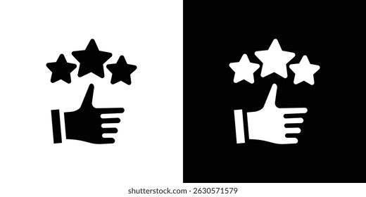 Customer feedback icon in solid flat trendy design style.