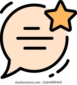 Icono de Comentarios Cliente con estrella y burbuja de discurso