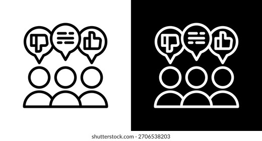 Ilustração do vetor do ícone de comentários do cliente. Design De Linha Fresca Criado Para Flexibilidade Criativa Em Versões Claras E Escuras.