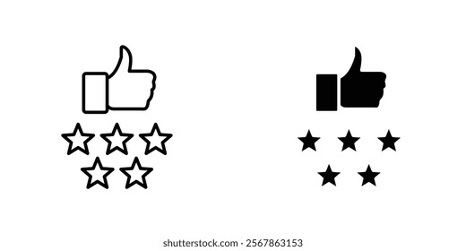 Customer feedback icons collection in Filled flat and thin line style.