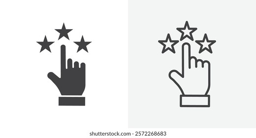 Customer feedback icons. flat and line style set