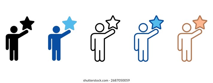 Cliente Comentarios Iconos En Contorno, Ilustración vectorial