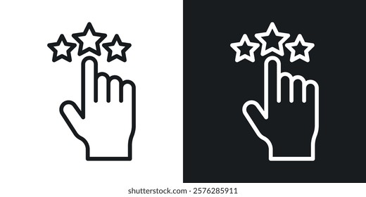 Customer feedback icons in thin black and white stroke liner style