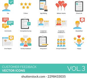 Customer Feedback including 5-stars, App-rating, Balloon-hearts, Check-list, Comments, Completed-survey, Customer-feedback, Fill-up-form, Group-feedback, Happy, Heart, Hearts, Help