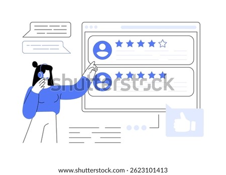 Customer feedback isolated cartoon vector illustrations. Call center operator getting feedback from client, professional support service, marketing strategy, management job vector cartoon.