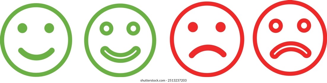 feedback de clientes como e não como nas cores vermelho e verde	
