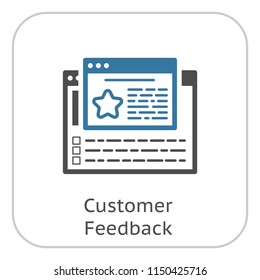 Customer Feedback Line Icon. Client Satisfaction symbol. Customer Relationship Management. Isolated UI element.