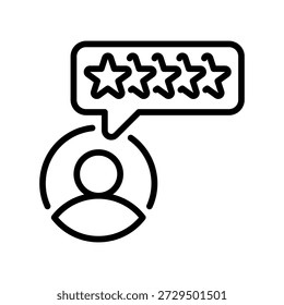 Customer Feedback Line Icon, Outline Symbol for User Review, Satisfaction Survey, Rating System, Client Comment, and Quality Experience. Vector Sign Icon.