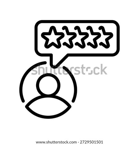 Customer Feedback Line Icon, Outline Symbol for User Review, Satisfaction Survey, Rating System, Client Comment, and Quality Experience. Vector Sign Icon.