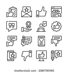 Customer feedback line icons set. Modern thin line design. Outline symbols collection. Vector line icons