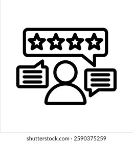 Customer Feedback Line Vector Illustration On White Background.