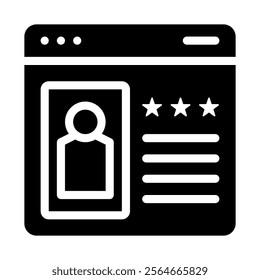 Customer feedback management icon solid style transparent