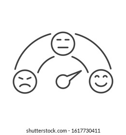 Customer feedback measurement round scale bad to great vector icon. Rating scale of customer satisfaction. The scale of emotions with smiles