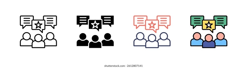 Customer Feedback Multi Style Icon Set Vector