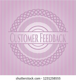 Customer Feedback pink emblem