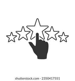 Customer feedback and rating linear icon. Ranking. Thin line illustration. Client review. Rating scale click. Contour symbol. Contour symbol. Vector isolated outline drawing. Editable stroke