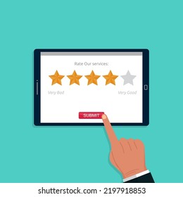 Customer feedback and rating online concept, satisfaction review and survey vector illustration