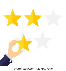 Customer feedback rating. Positive review on the Internet, rating of goods or services. Vector illustration