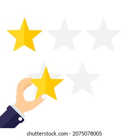 Customer feedback rating. Positive review on the Internet, rating of goods or services. Vector illustration