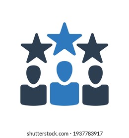 Customer feedback and rating testimonial icon	