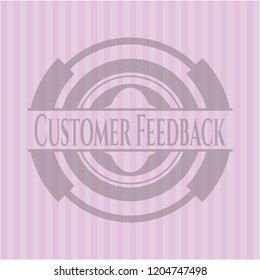 Customer Feedback realistic pink emblem