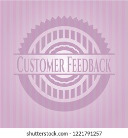 Customer Feedback realistic pink emblem
