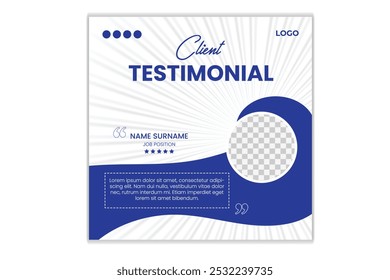 Customer feedback review social media post banner testimonial design square flyer web template 