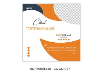 Customer feedback review social media post banner testimonial design square flyer web template 