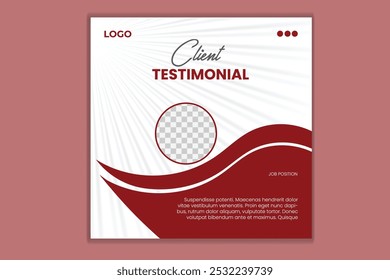 Customer feedback review social media post banner testimonial design square flyer web template 