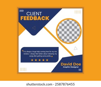 Customer feedback review social media post banner testimonial design