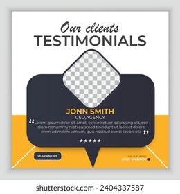 Customer feedback or  review  testimonial design template. Infographic Template, Label, Editable Vector Illustration.