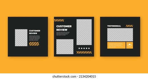 Customer Feedback Review Or Testimonial Social Media Post Template 