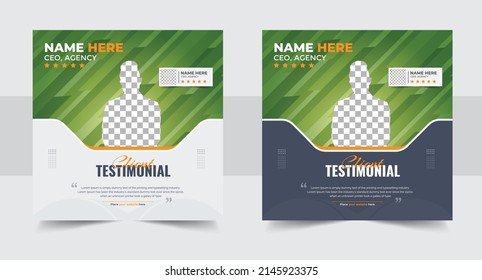 Customer feedback review or testimonial social media post template. Testimonial Speech bubble concept, customer feedback for info graphic, application and website.