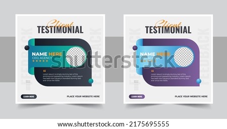 Customer feedback review or testimonial social media post template. Customer feedback testimonial social media post web banner template. client testimonials social media post banner design template