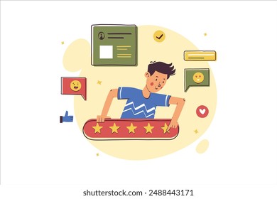 Customer Feedback and Review Vector Illustration