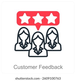 Customer Feedback and reviews icon concept