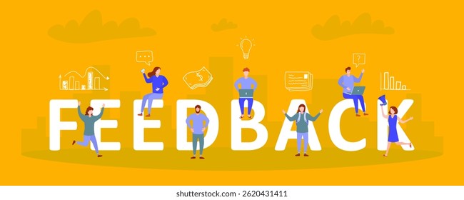 Customer feedback satisfaction client review support business success opinion positive like survey rate people work result concept icon flat choice quality service experience rating