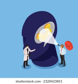 Satisfacción de los clientes con el concepto de ilustración isométrica 3d vectorial para banner, sitio web, ilustración, página de inicio, volante, etc