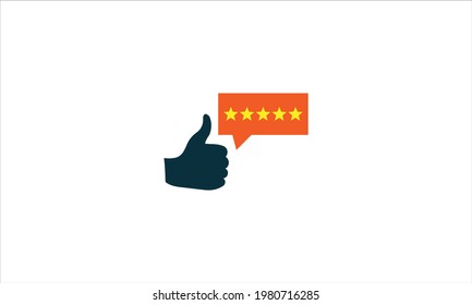 Customer Feedback Satisfaction Rating icon design for Digital Marketing business concept or five star feedback logo design
