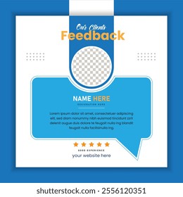 customer feedback social media post web banner template, web banner design with color variation template. 