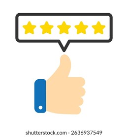 Customer Feedback Star Rating With Thumbs Up Vector Icons