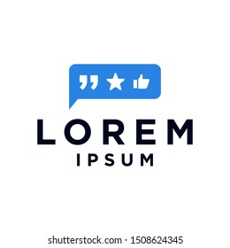 customer feedback, star review, rating with bubble chat logo icon vector illustration