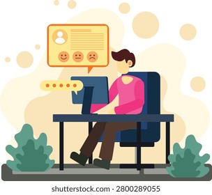 Customer Feedback Survey and Online Review Illustration