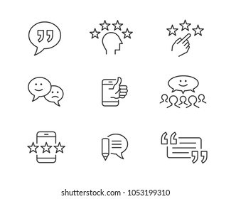 Customer feedback and testimonial icons