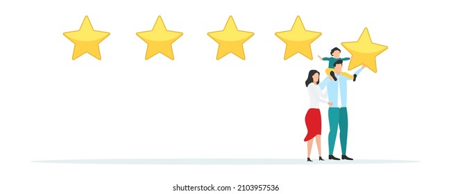 Customer feedback, testimonial, online survey concept. Group of people rating customer experience, writing review, leaving feedback. Client, user satisfaction. Isolated flat vector illustration