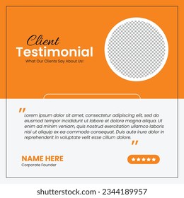 Customer feedback testimonial social media post web banner template