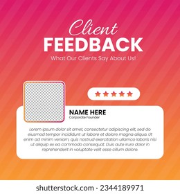 Customer feedback testimonial social media post web banner template