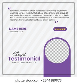 Customer feedback testimonial social media post web banner template